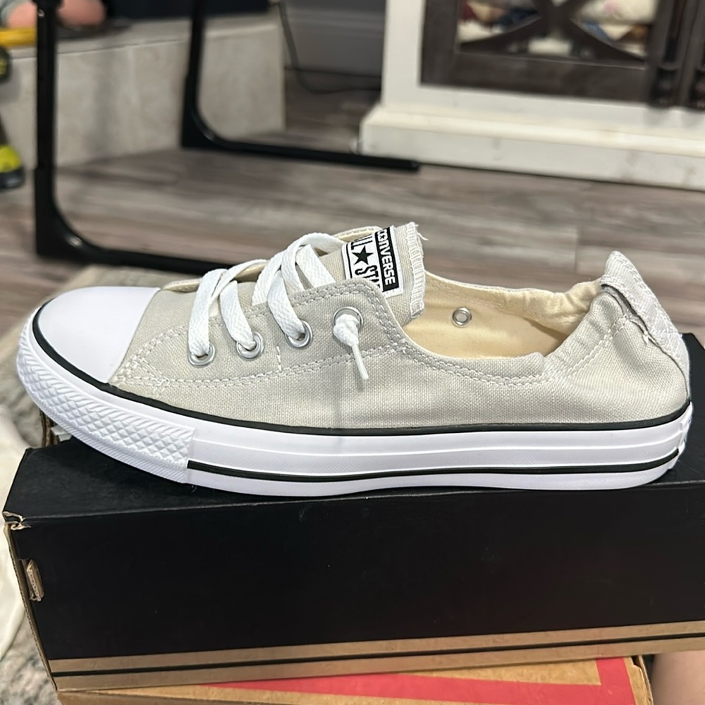 New. Converse shoreline slip. Cloud gray. Size 8.5